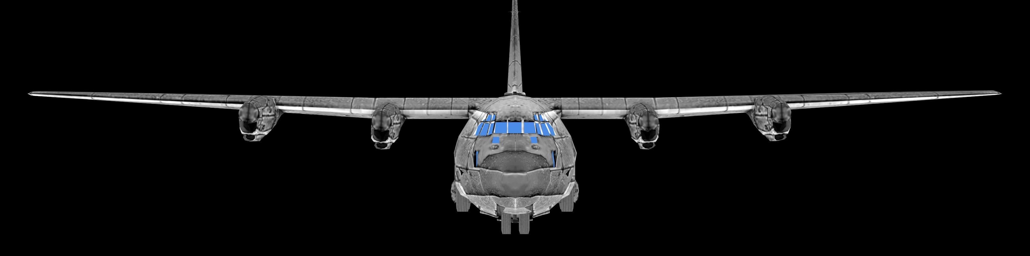 aeroplane military aircraft Low-poly 3D model_2