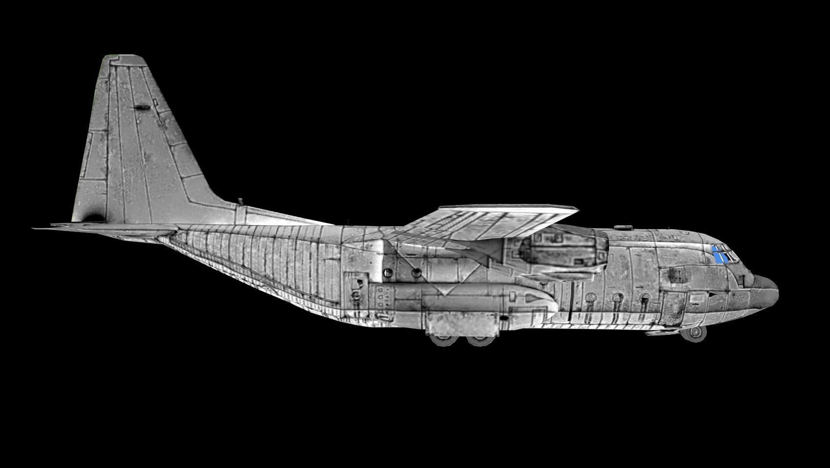 aeroplane military aircraft Low-poly 3D model_1