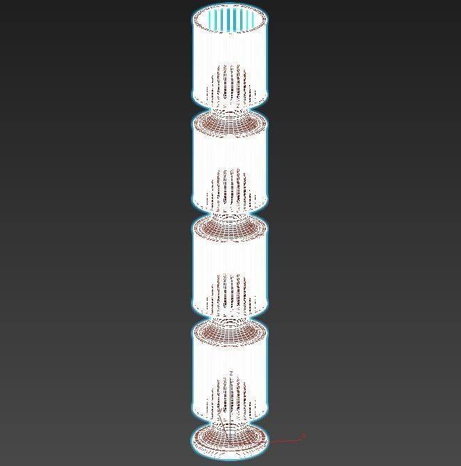 grant floor lamp with three tiers 3D model_2