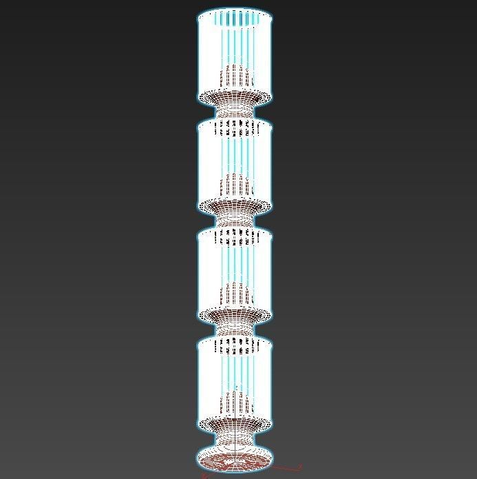 grant floor lamp with three tiers 3D model_3