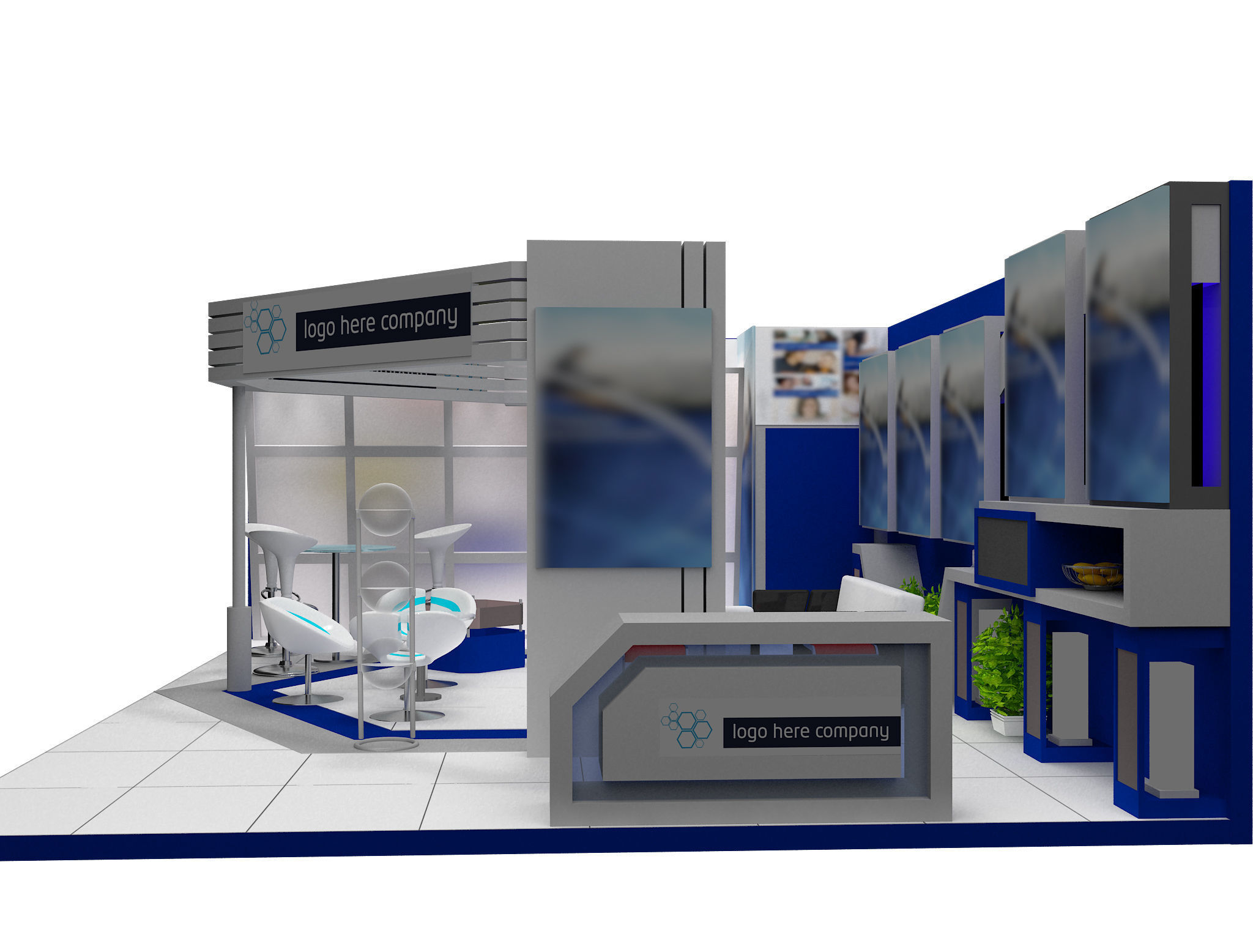 Booth Exhibition Stand a453 3D model_2