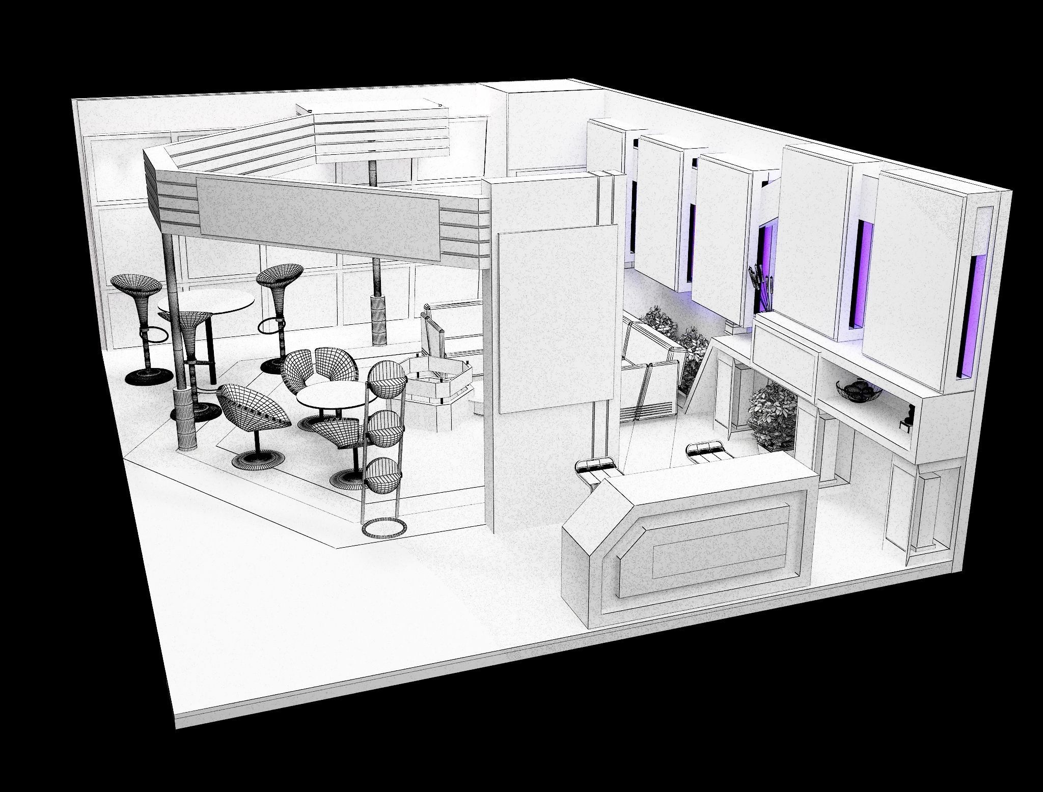 Booth Exhibition Stand a453 3D model_11