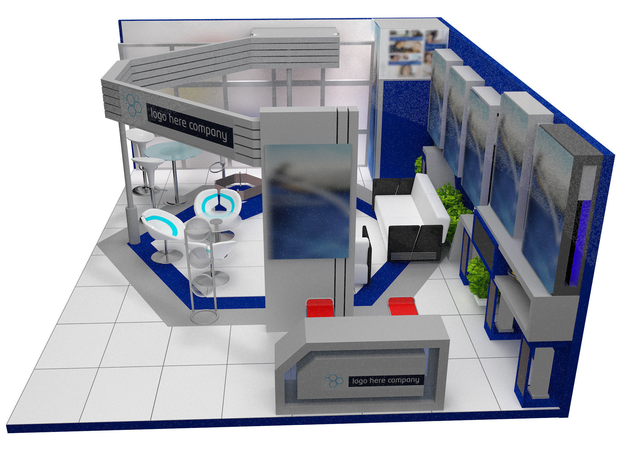 Booth Exhibition Stand a453 3D model_8