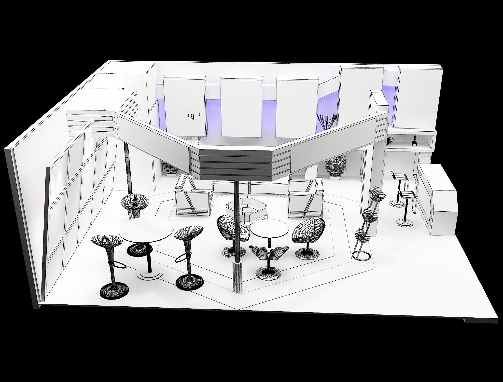 Booth Exhibition Stand a453 3D model_1