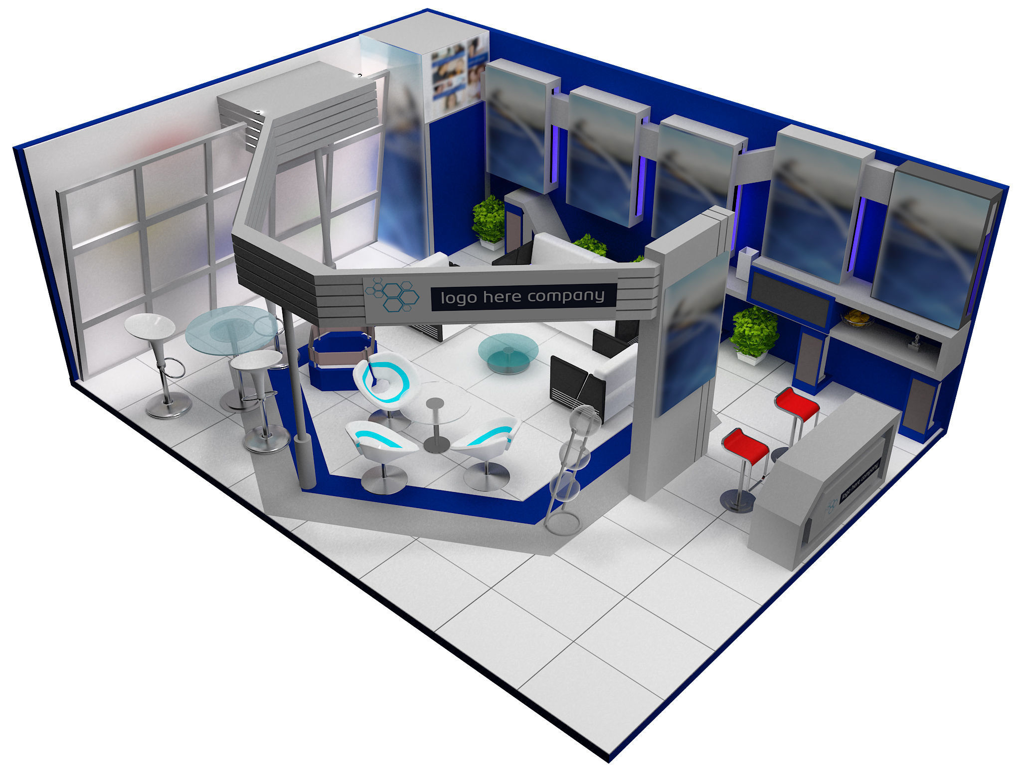 Booth Exhibition Stand a453 3D model_12