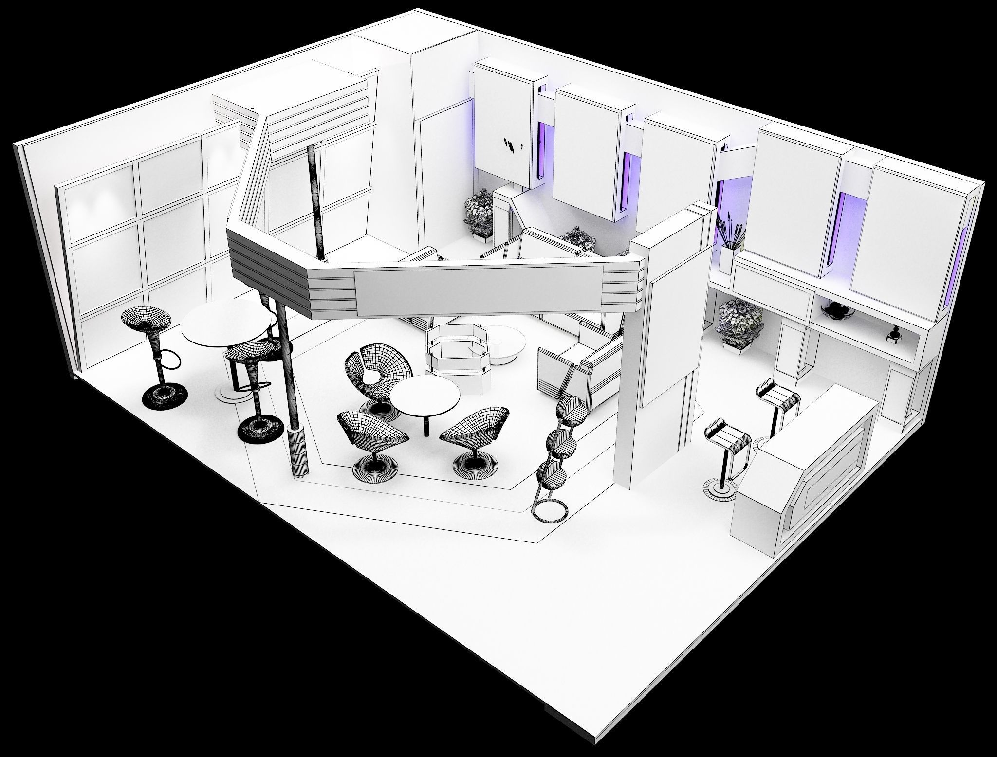 Booth Exhibition Stand a453 3D model_13