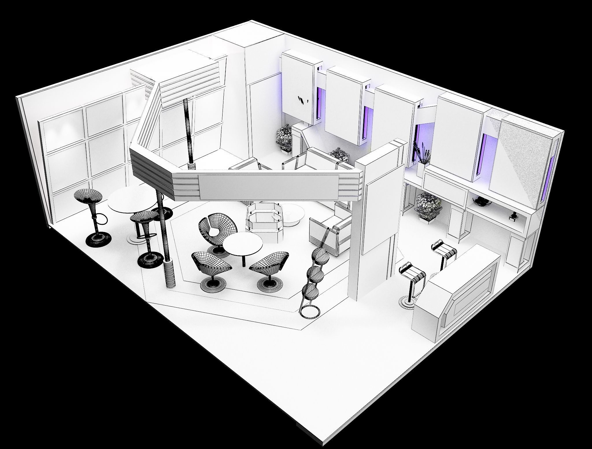 Booth Exhibition Stand a453 3D model_5