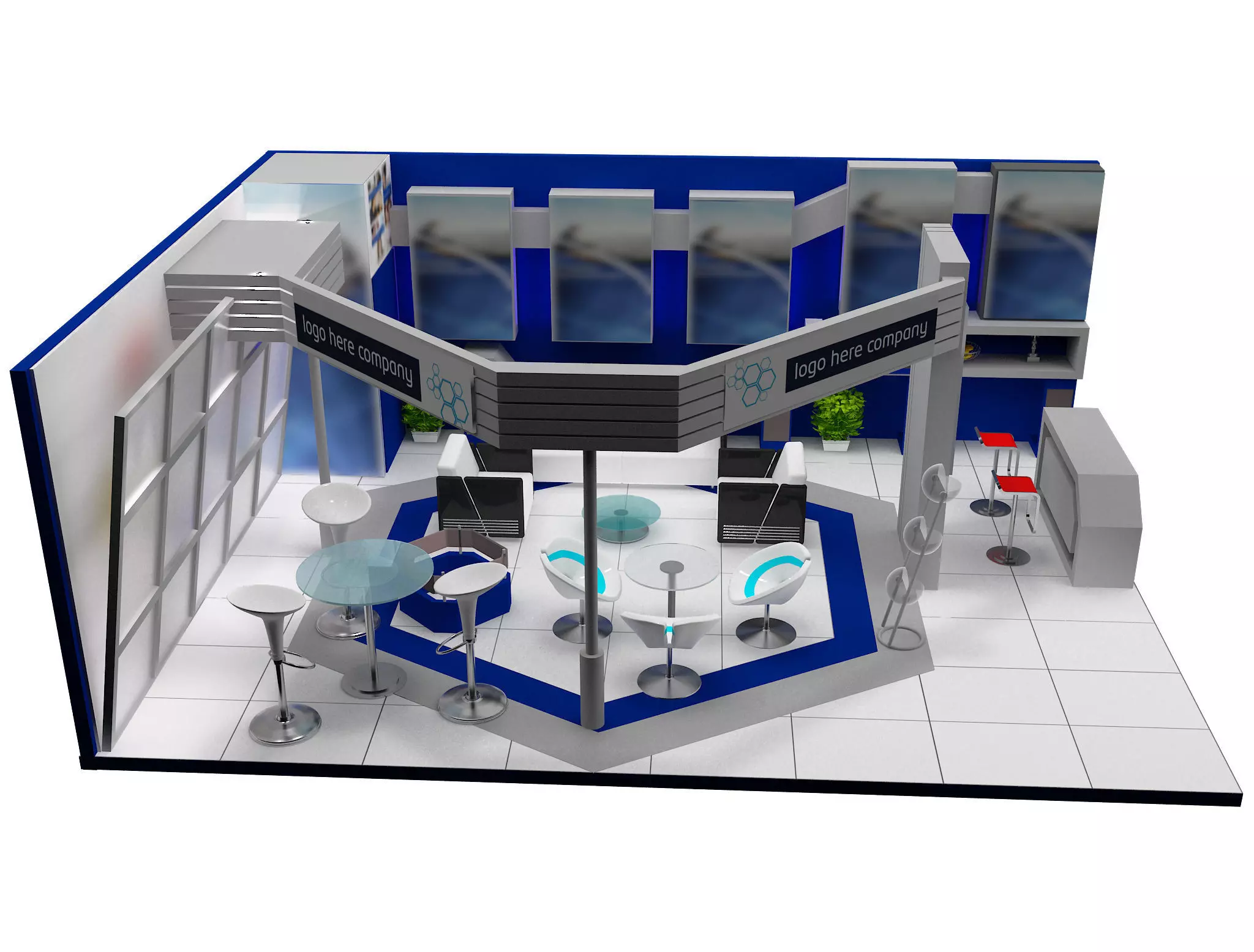 Booth Exhibition Stand a453 3D model_0