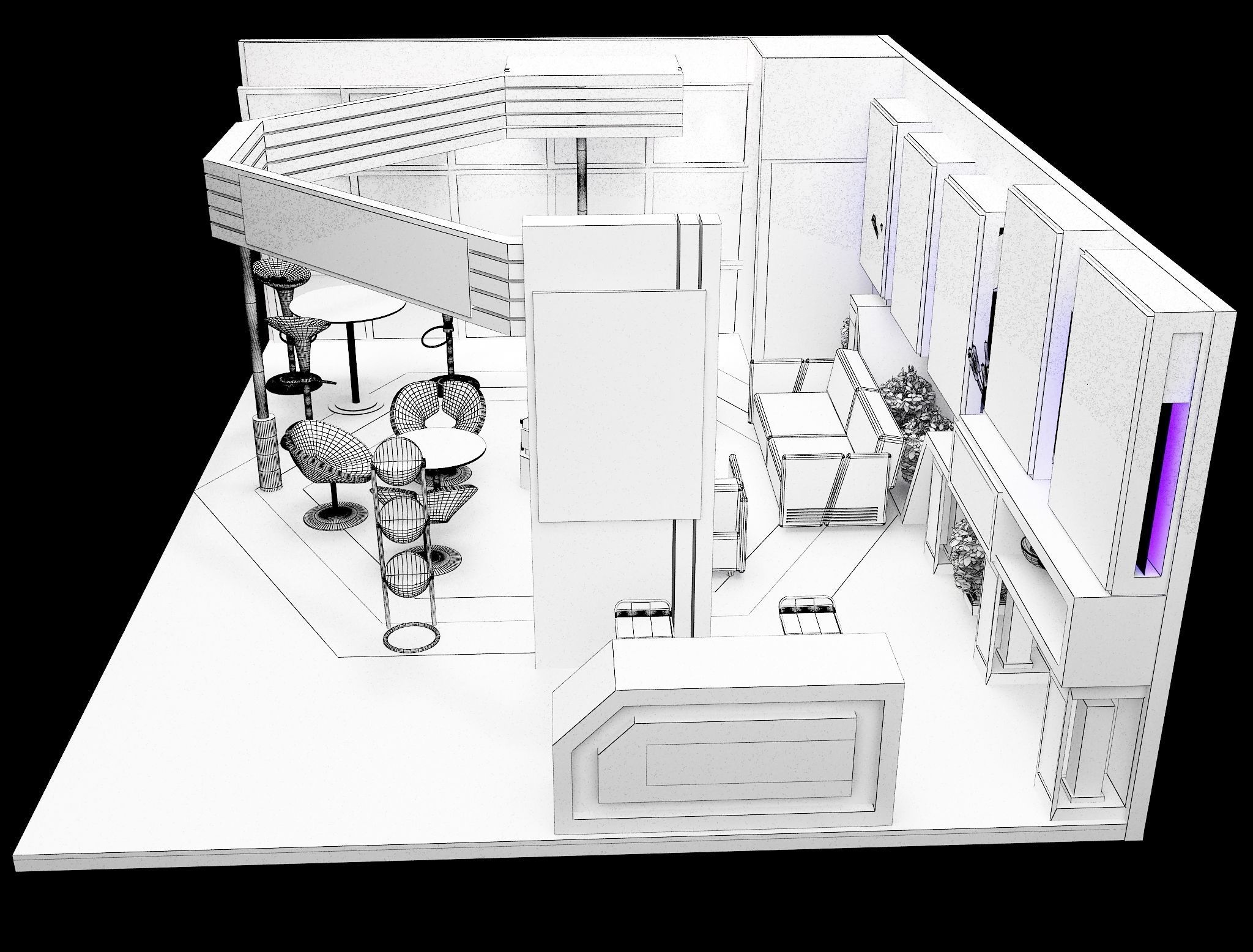 Booth Exhibition Stand a453 3D model_9