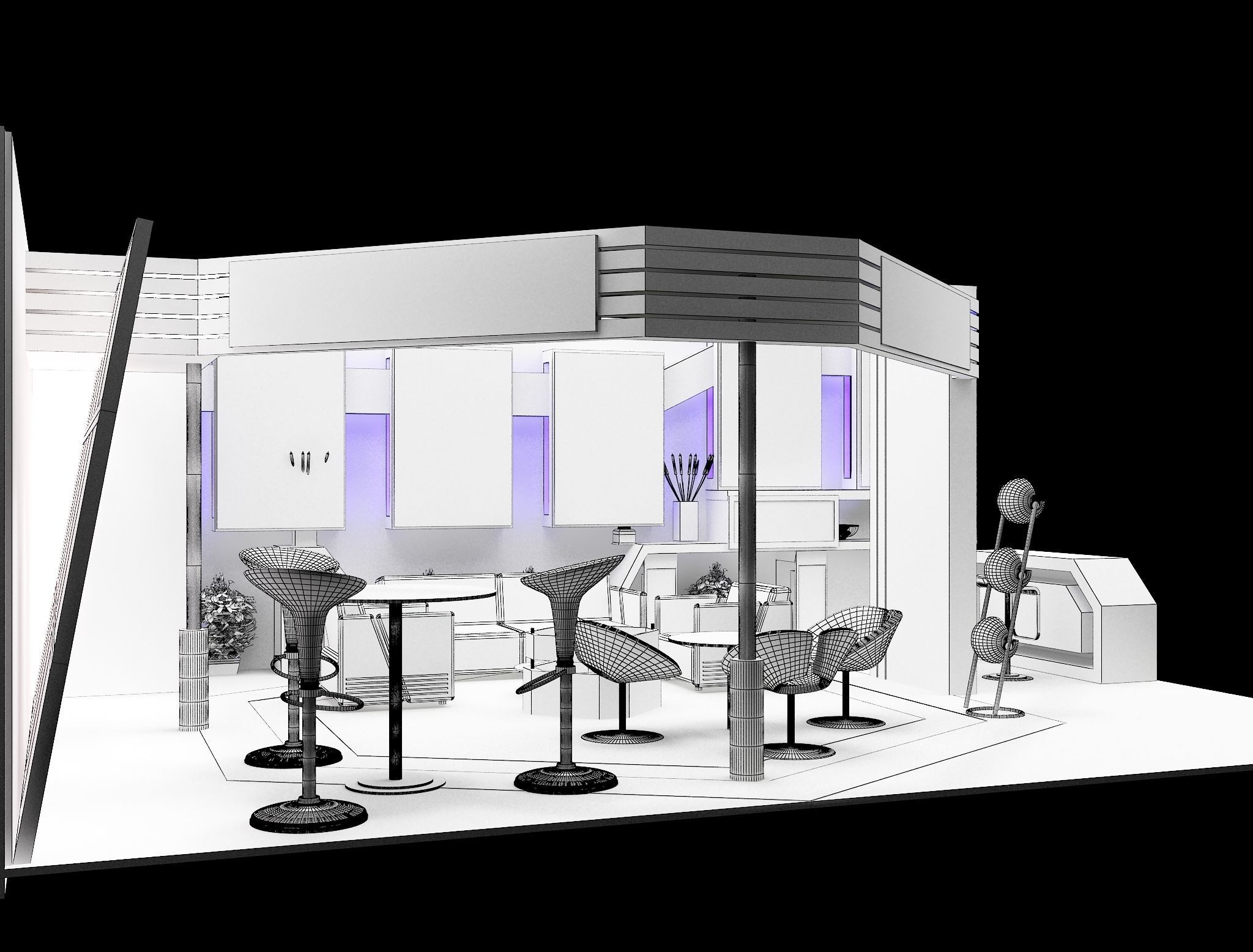 Booth Exhibition Stand a453 3D model_7