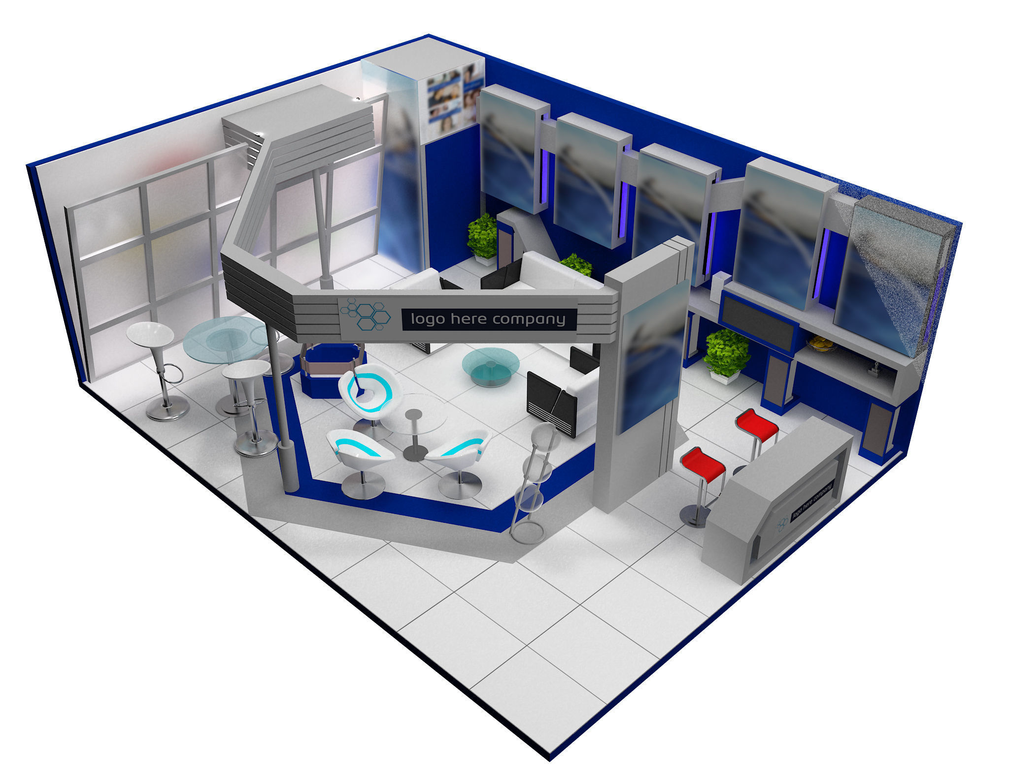 Booth Exhibition Stand a453 3D model_4