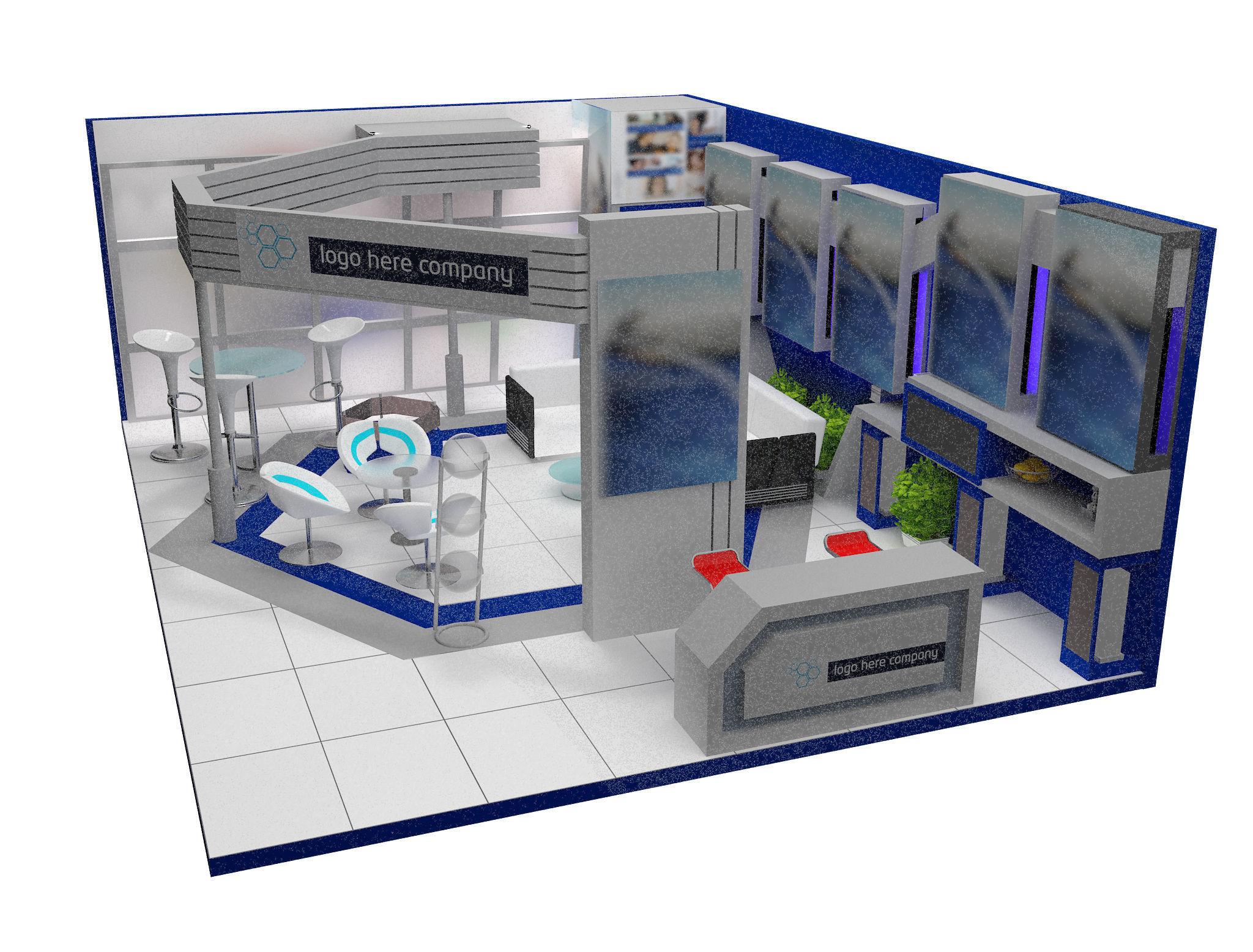 Booth Exhibition Stand a453 3D model_10