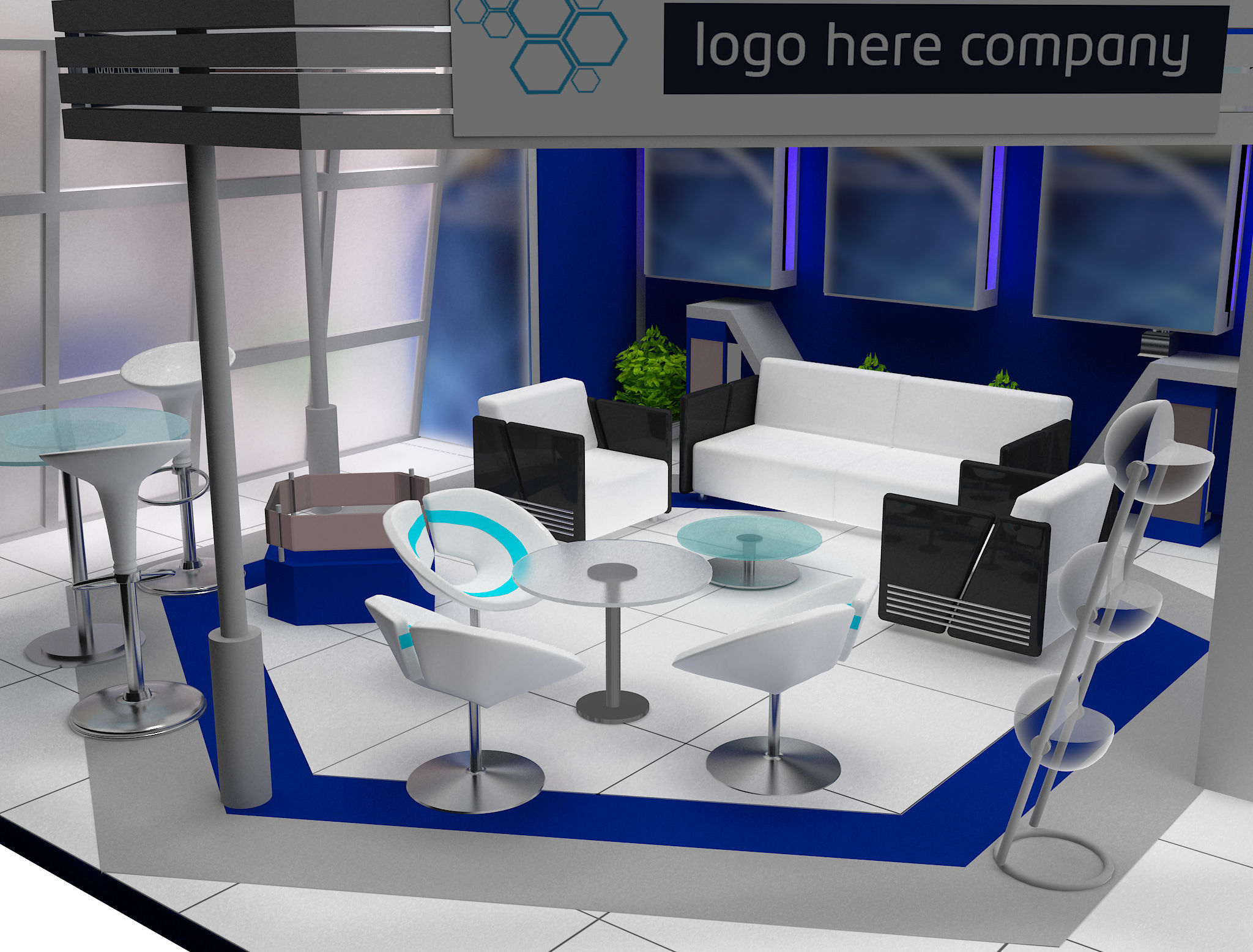 Booth Exhibition Stand a453 3D model_14