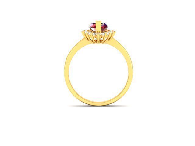 Solitaire Wedding Engagement Heart  Rings 3D print model_10