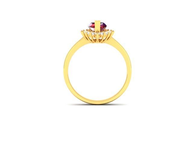 Solitaire Wedding Engagement Heart  Rings 3D print model_11