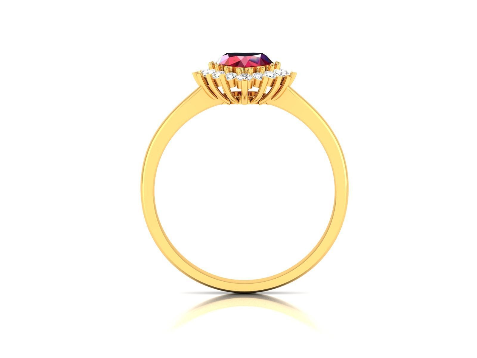 Solitaire Wedding Engagement Heart  Rings 3D print model_3