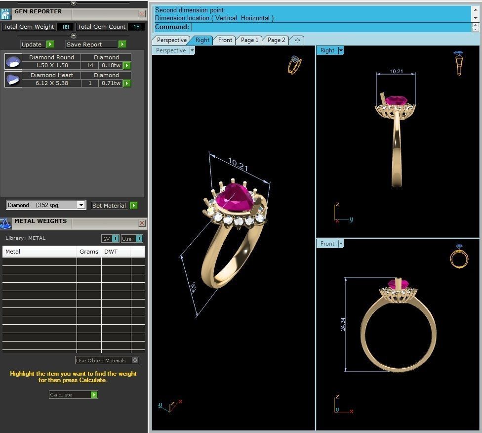 Solitaire Wedding Engagement Heart  Rings 3D print model_7