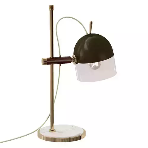 DAVEE table lamp with glass shade and brass base