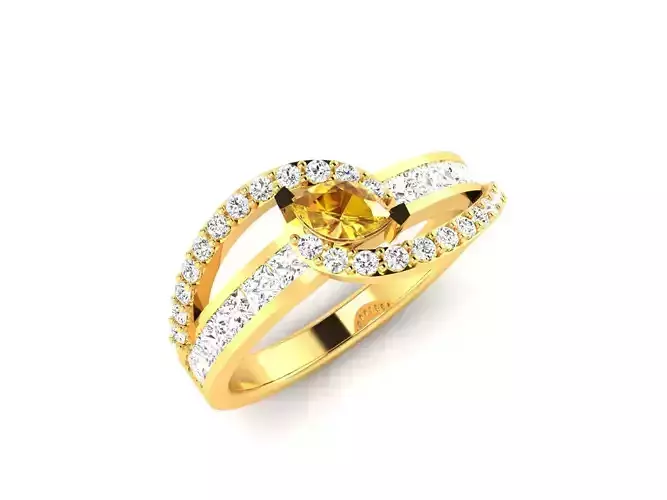 Solitaire Wedding Engagement Marquise Stone Ring 3D print model