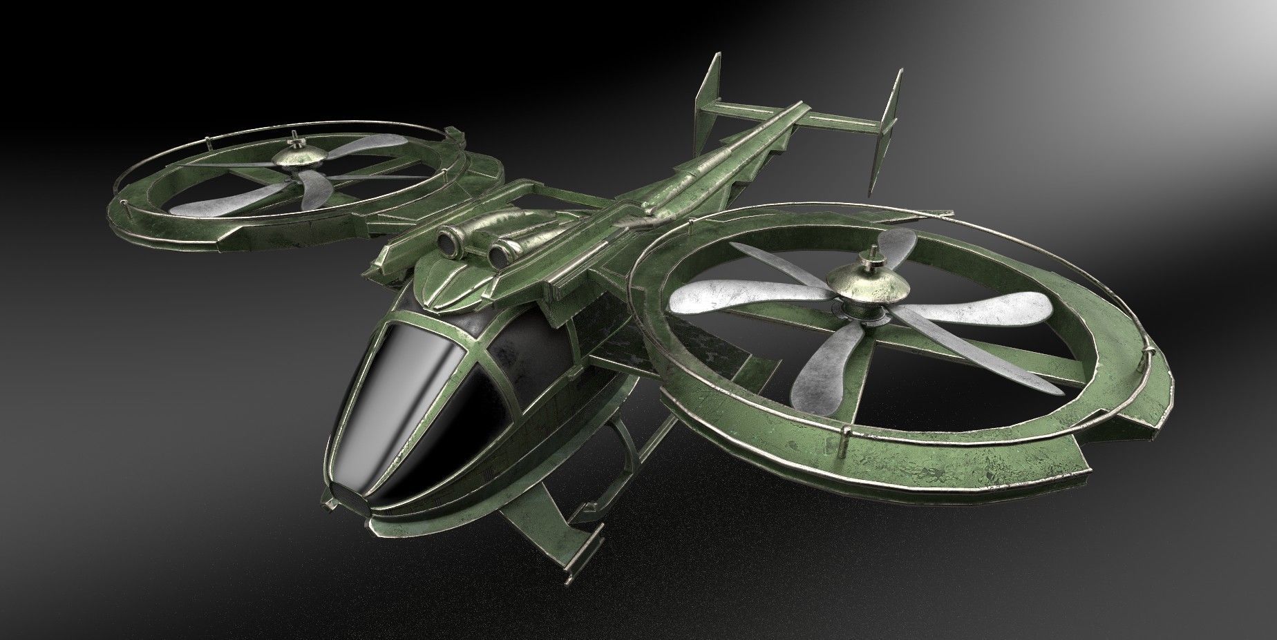 Helicopter twin rotorcraft 3D model | CGTrader
