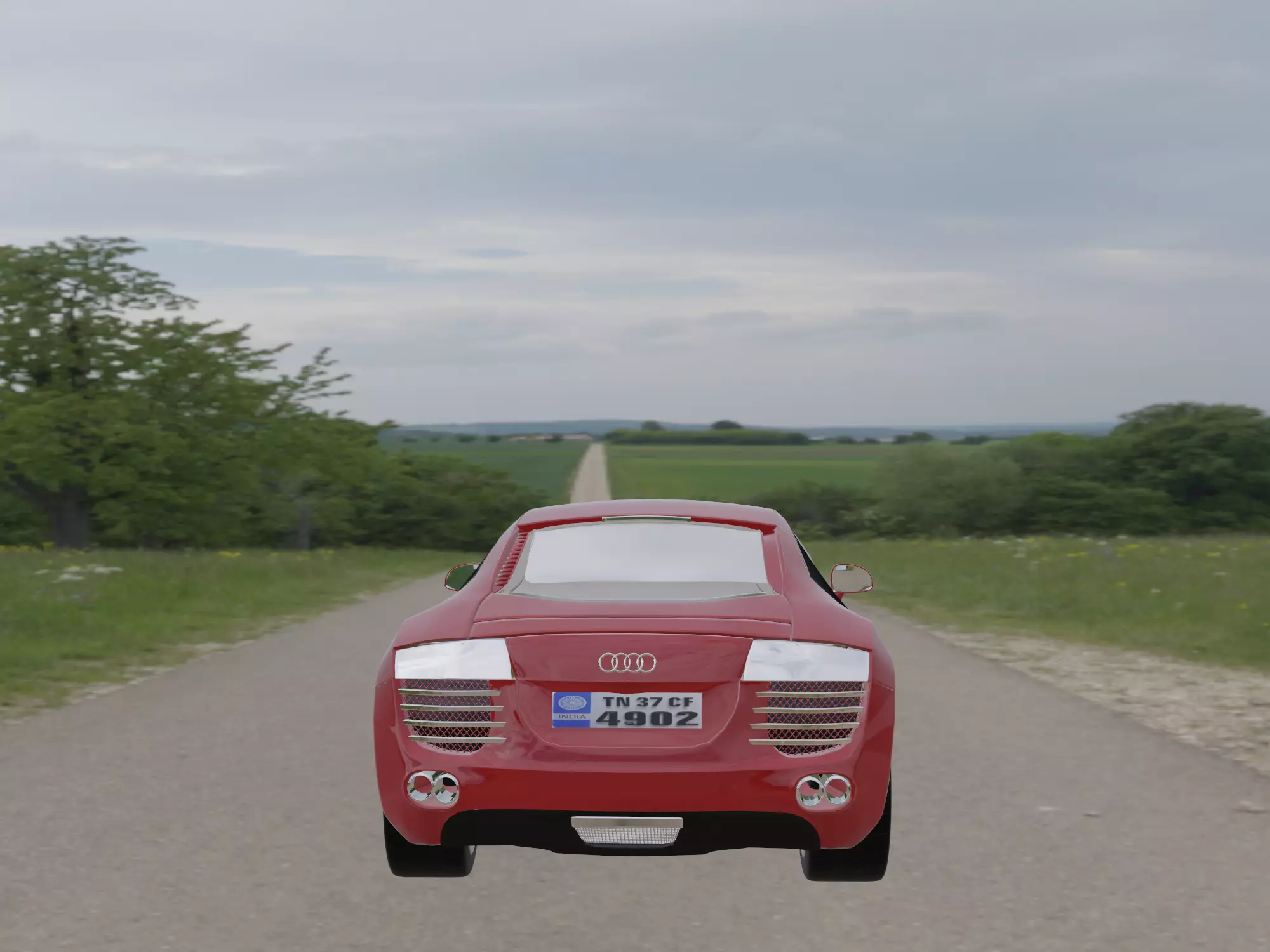 Low Poly Car 3D model audi sports street Free low-poly 3D model
