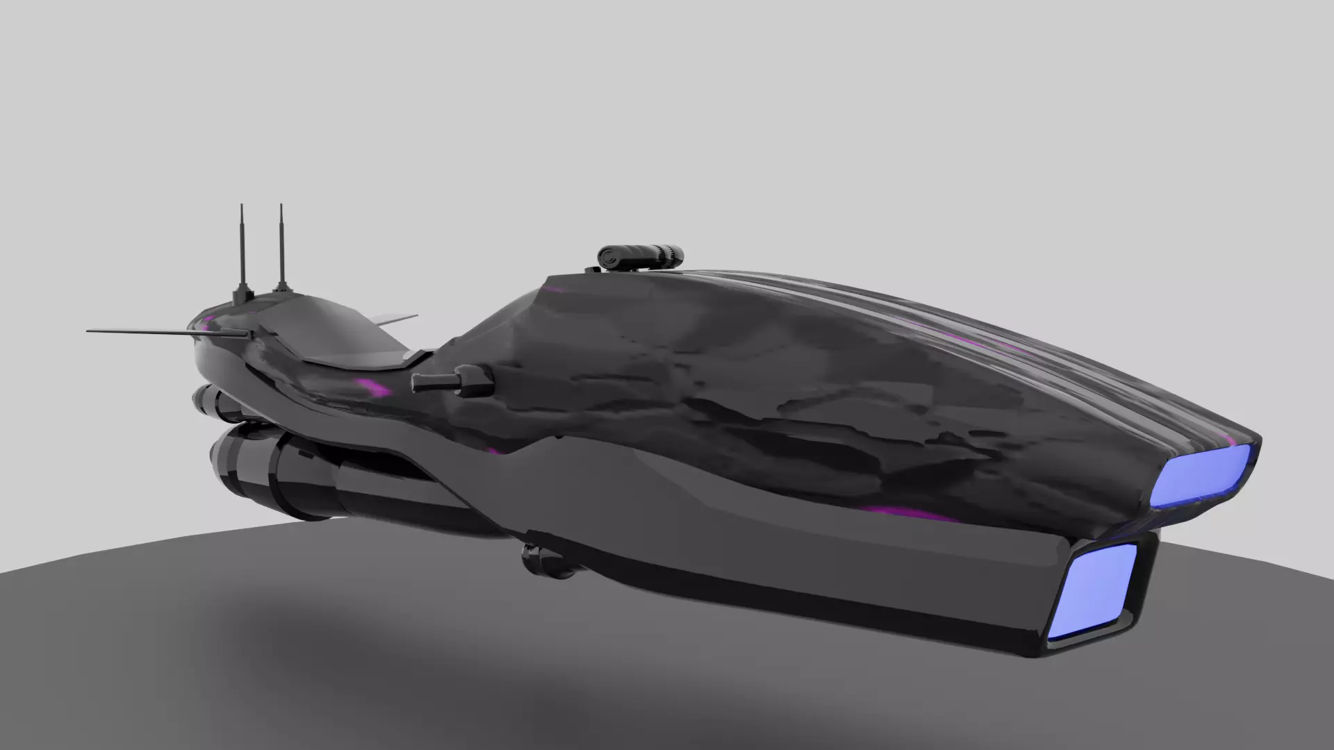 Motobike futuristic spaceship 3D model_0