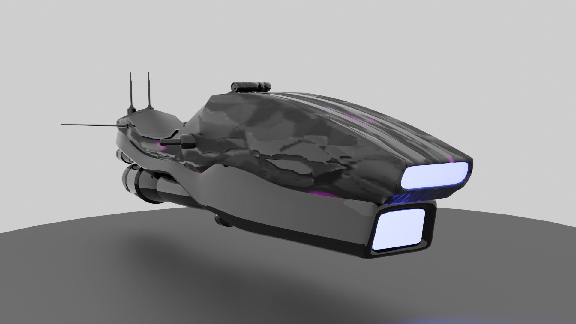 Motobike futuristic spaceship 3D model_1