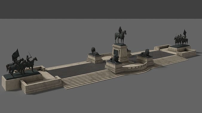 Ulysses S Grant Memorial Low-poly 3D model