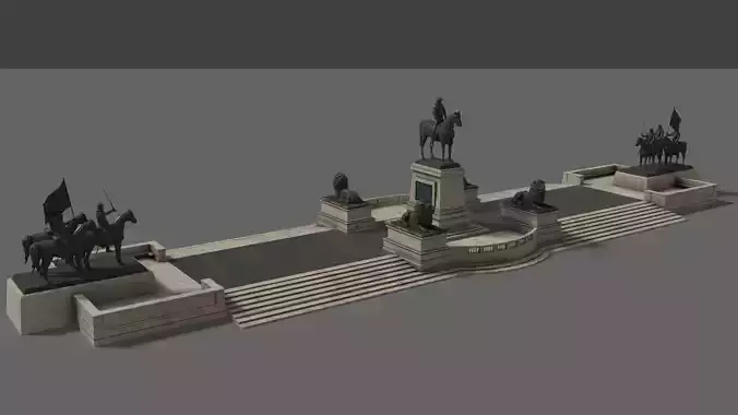 Ulysses S Grant Memorial Low-poly 3D model