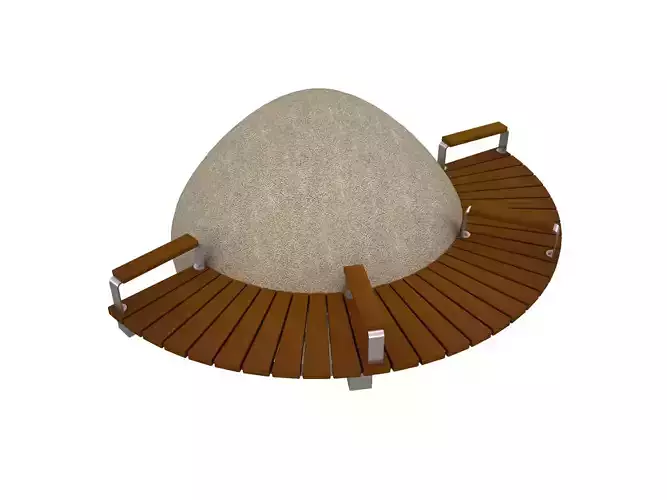 Balauwood Curved Outdoor Bench