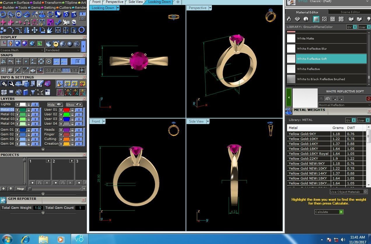 Solitaire Women Engagement Ring 3D print model_7