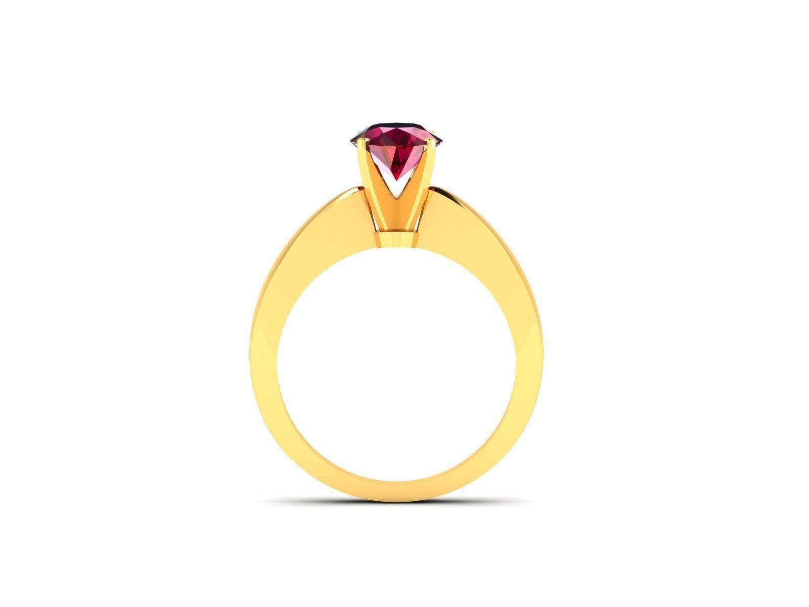 Solitaire Women Engagement Ring 3D print model_2