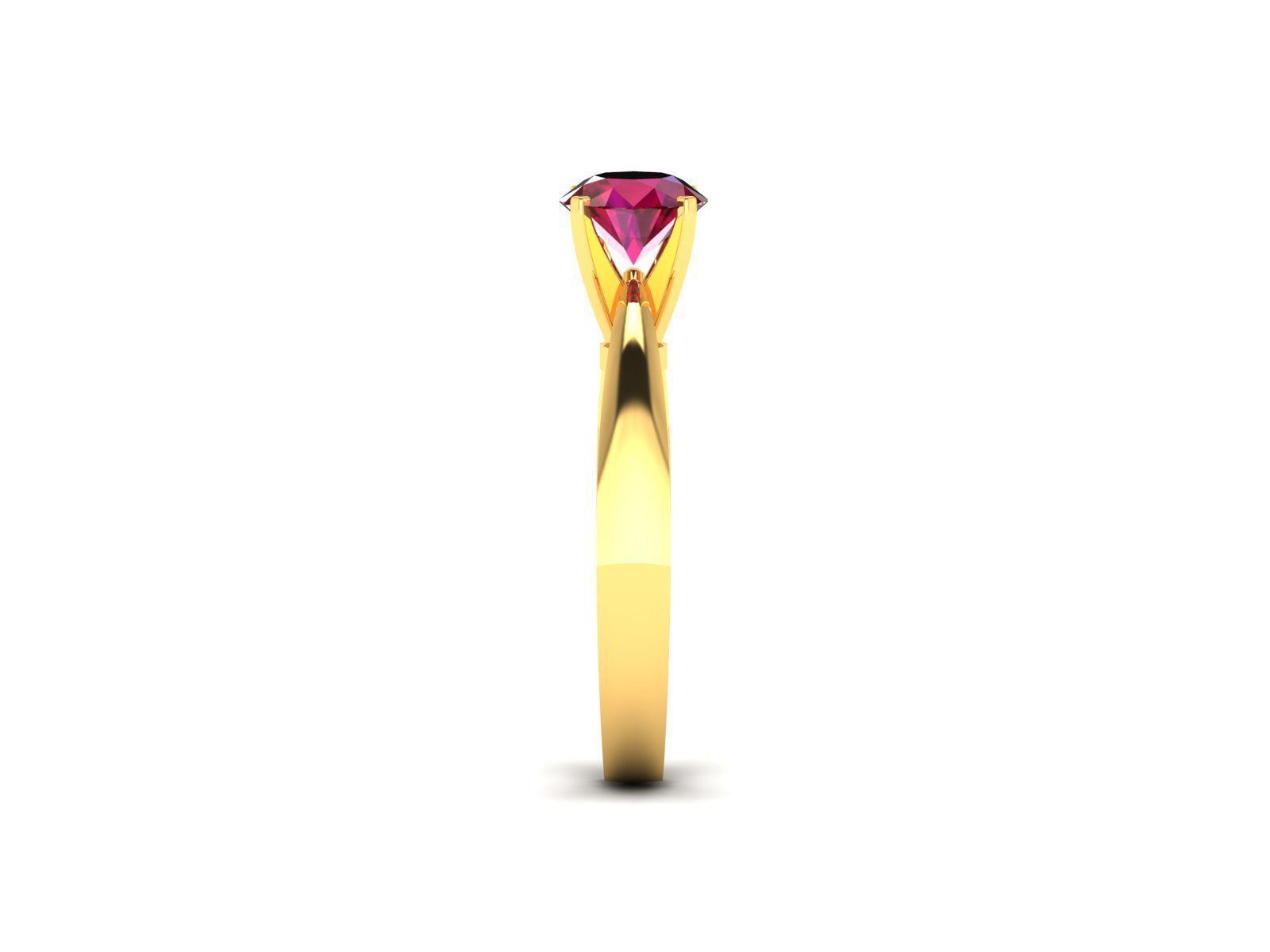 Solitaire Women Engagement Ring 3D print model_4