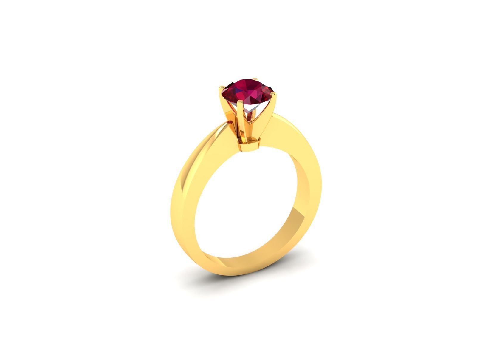 Solitaire Women Engagement Ring 3D print model_1