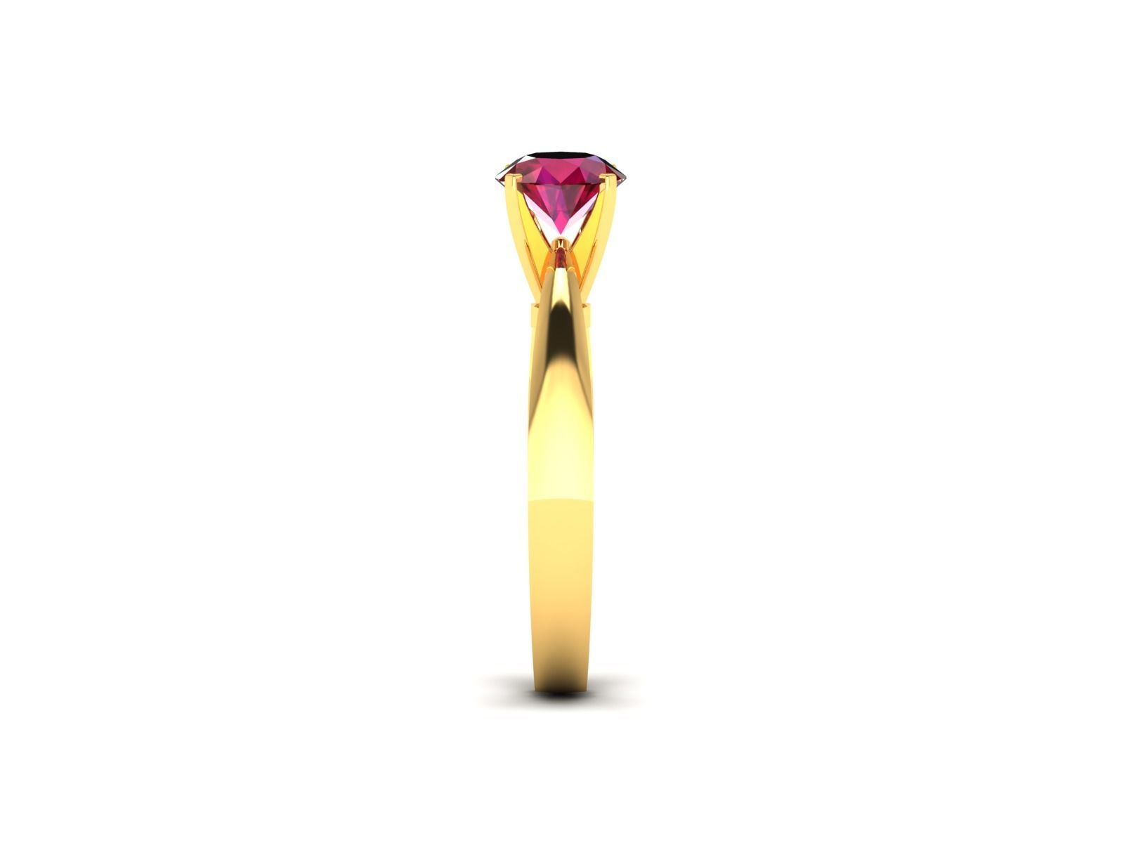 Solitaire Women Engagement Ring 3D print model_5