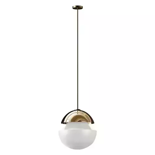 stella pendant light with glass globe hanging from brass chain
