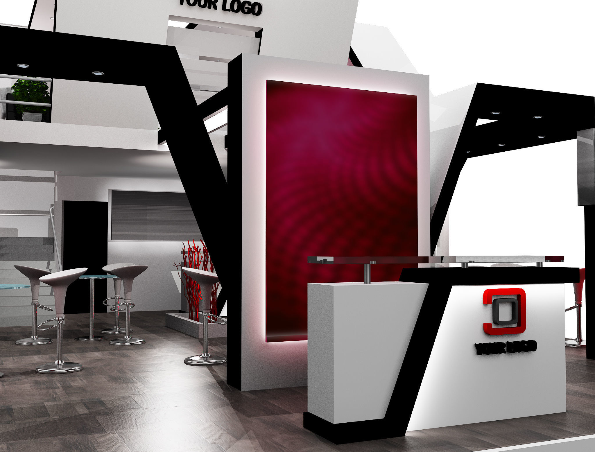 Booth Exhibition Stand a456a 3D model_10