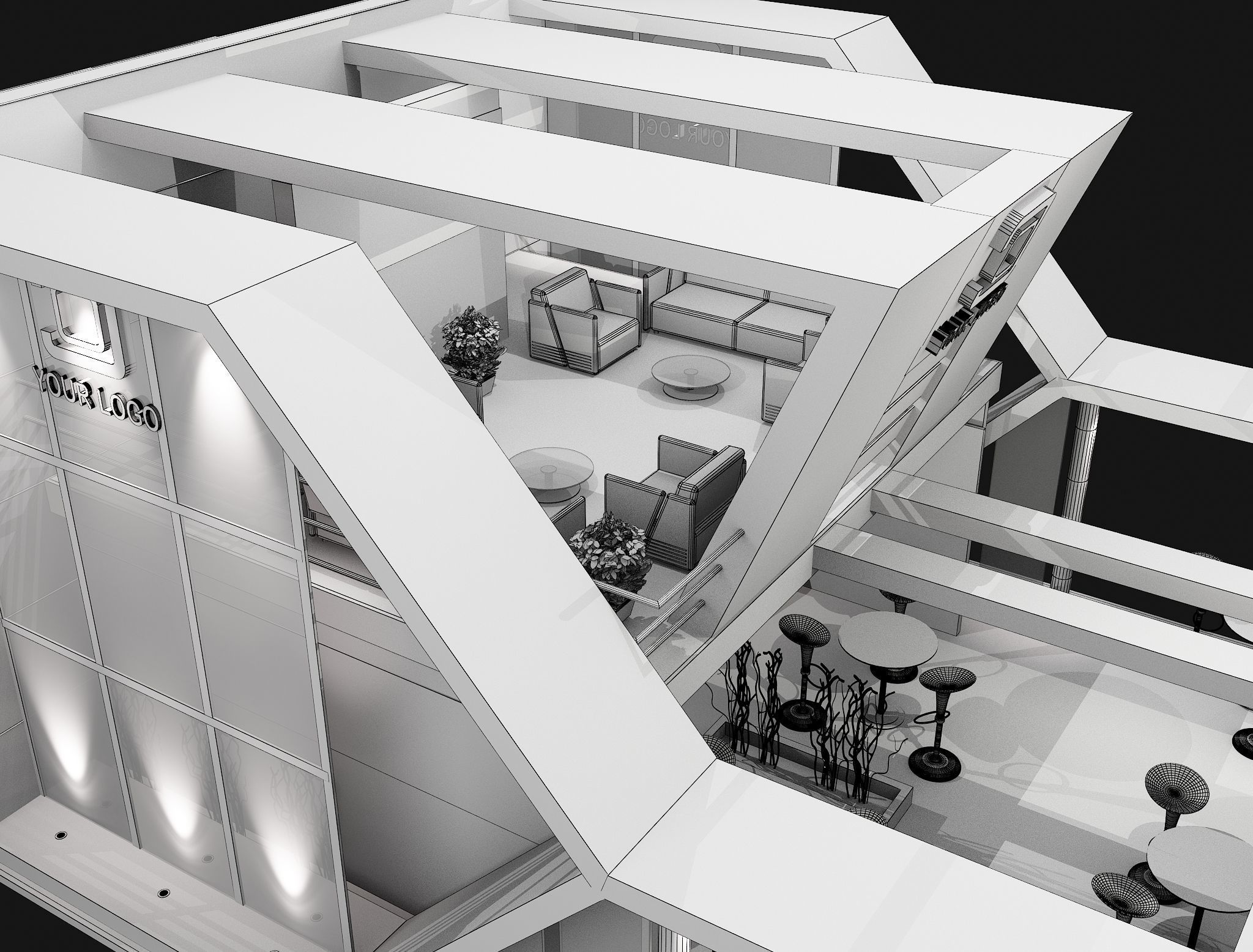 Booth Exhibition Stand a456a 3D model_5