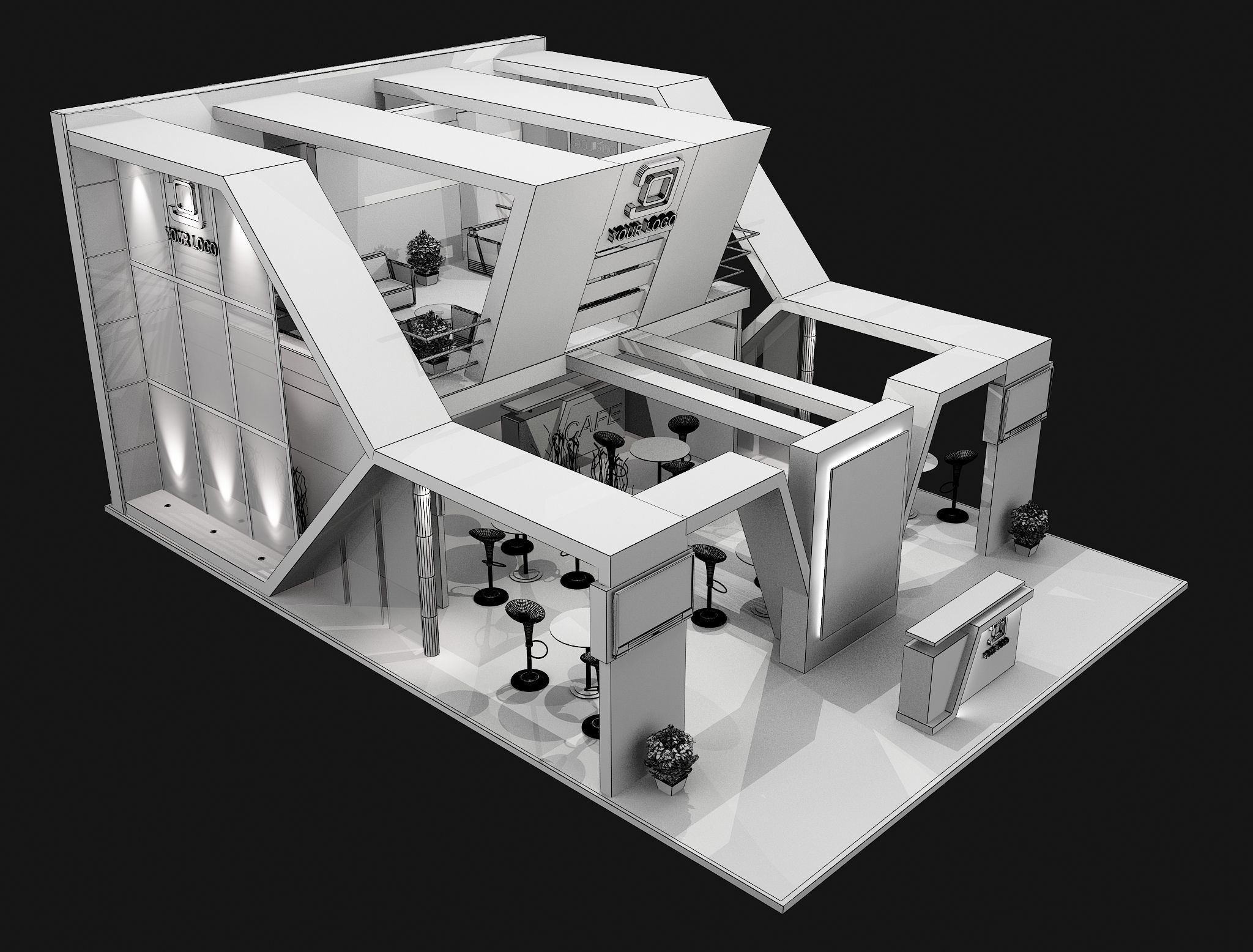 Booth Exhibition Stand a456a 3D model_7