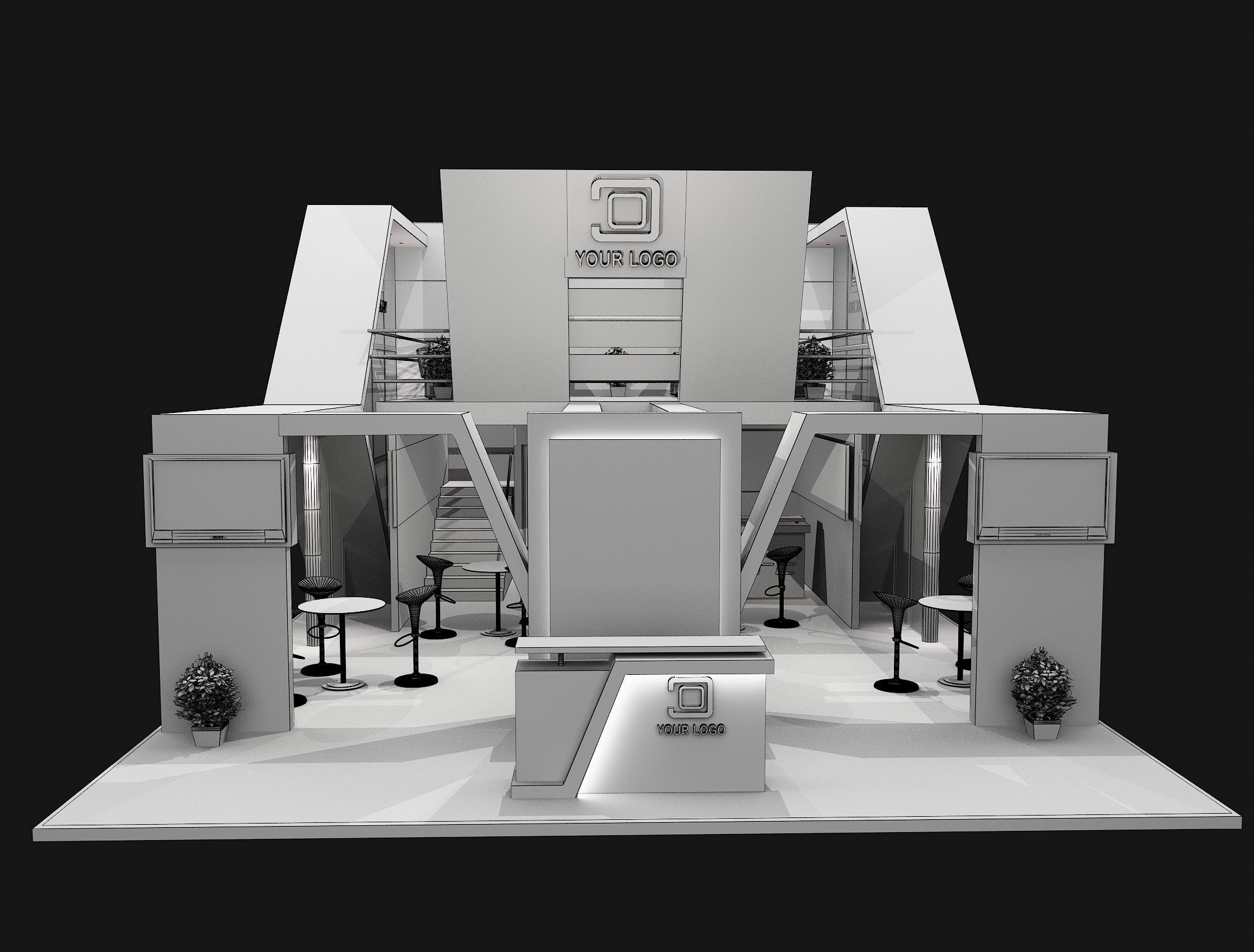 Booth Exhibition Stand a456a 3D model_1
