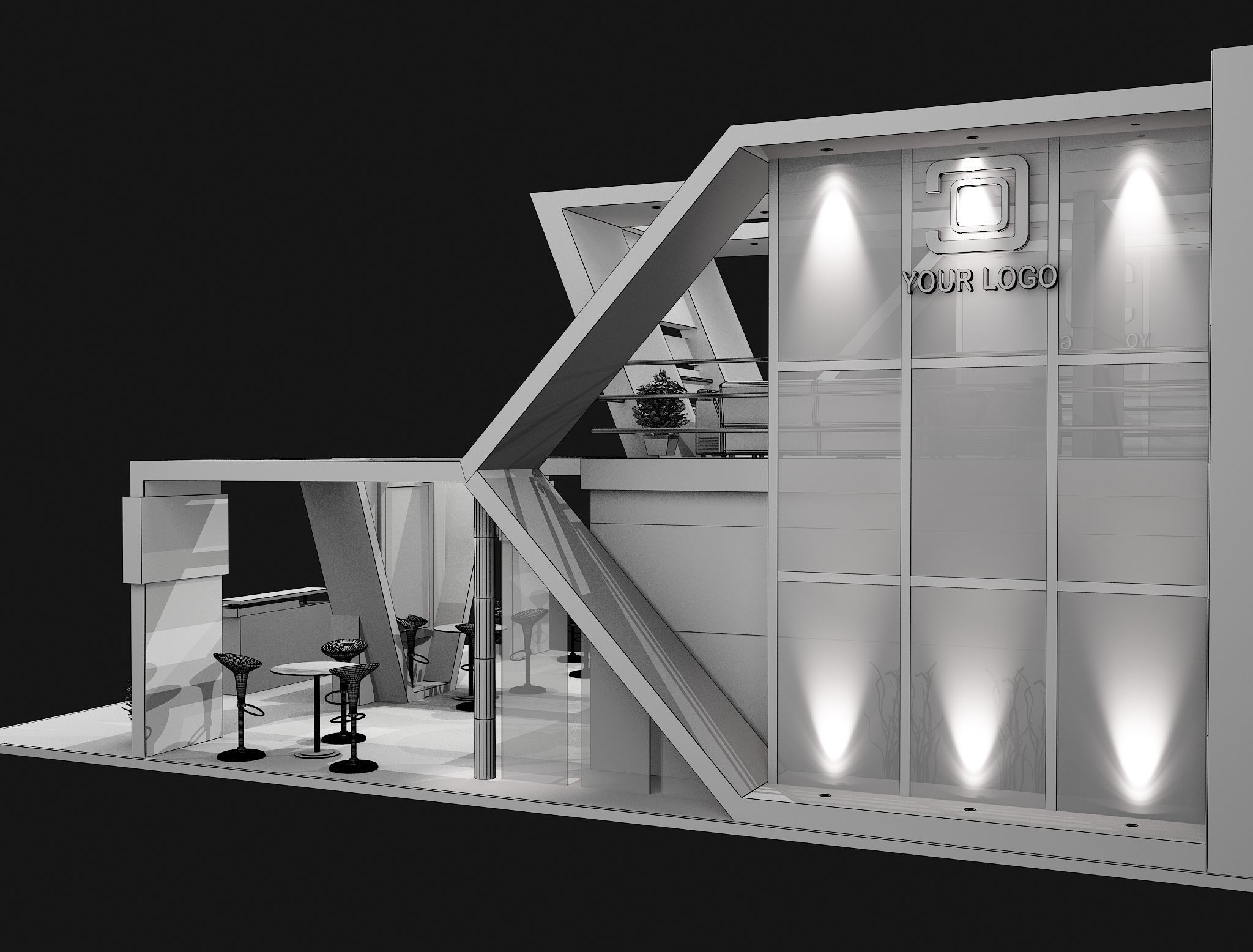Booth Exhibition Stand a456a 3D model_25
