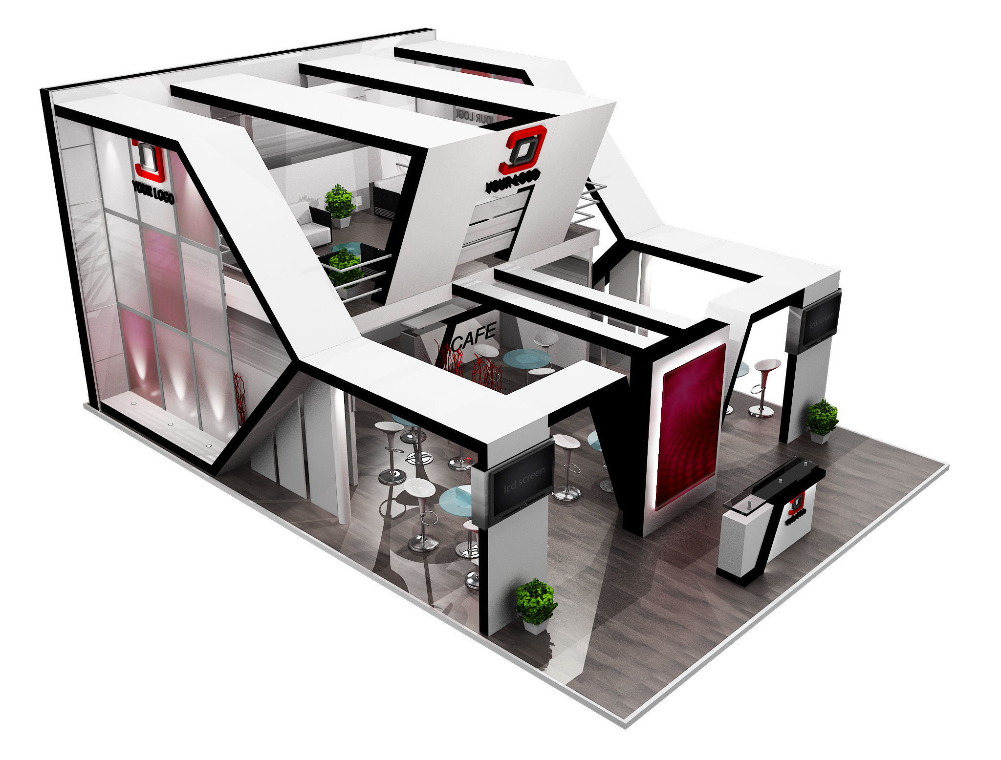 Booth Exhibition Stand a456a 3D model_6