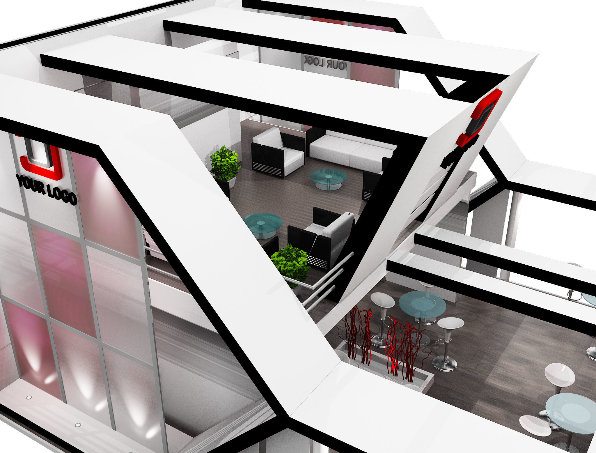 Booth Exhibition Stand a456a 3D model_4