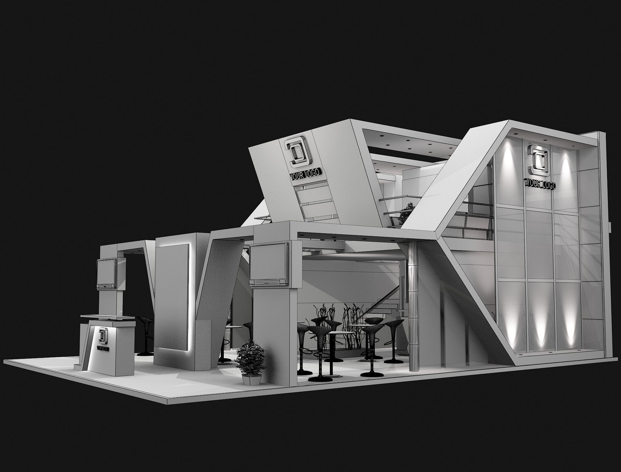 Booth Exhibition Stand a456a 3D model_3