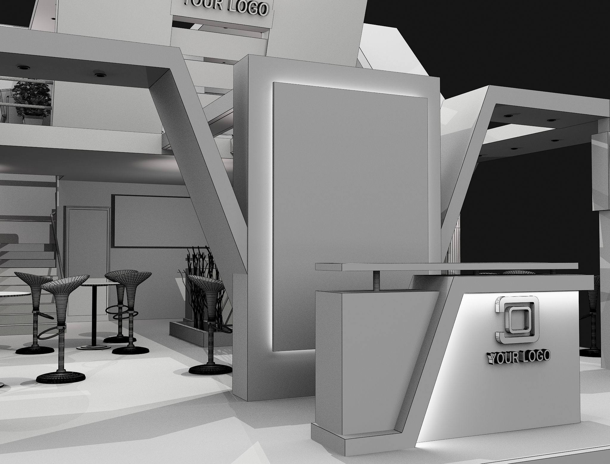 Booth Exhibition Stand a456a 3D model_11