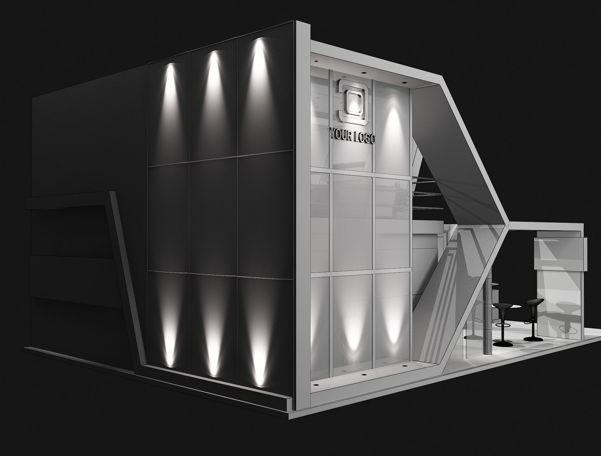 Booth Exhibition Stand a456a 3D model_13