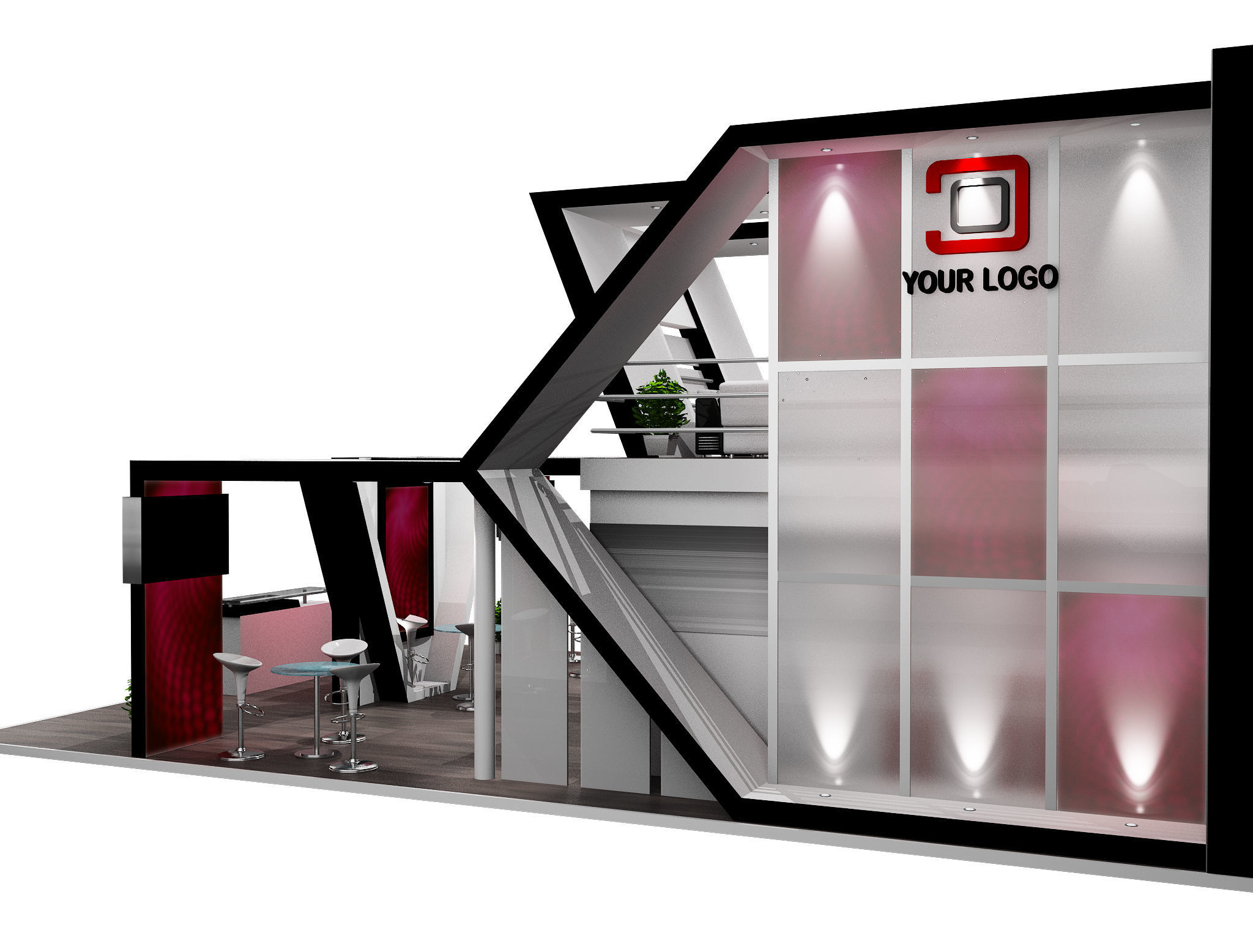 Booth Exhibition Stand a456a 3D model_22
