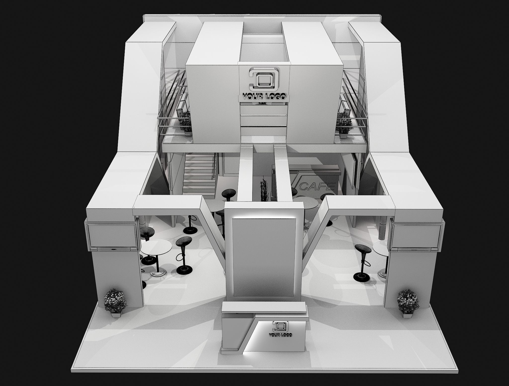 Booth Exhibition Stand a456a 3D model_9