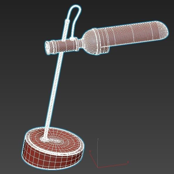 charles desk lamp with brass base and marble top 3D model_3