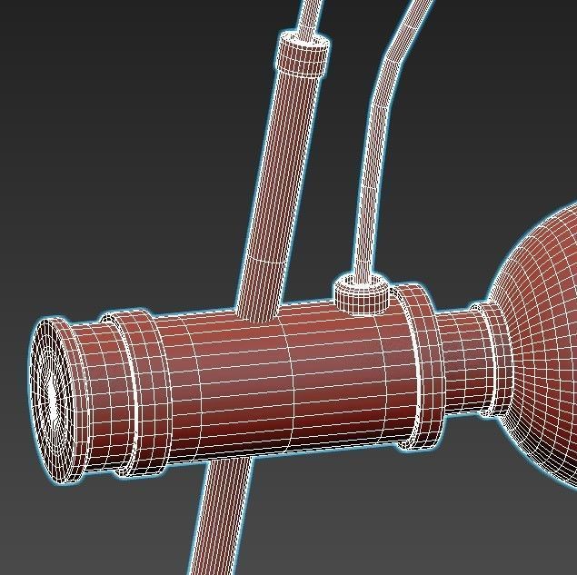 charles desk lamp with brass base and marble top 3D model_5